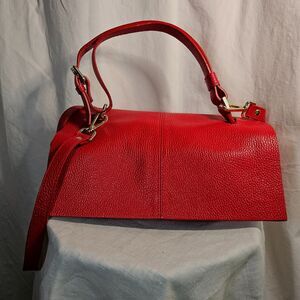 NEW Firenze La Via Red Italian Leather Purse Satchel or Shoulder Bag